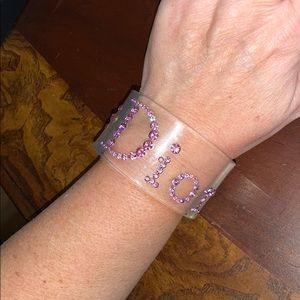 Dior lucite bracelet with crystals